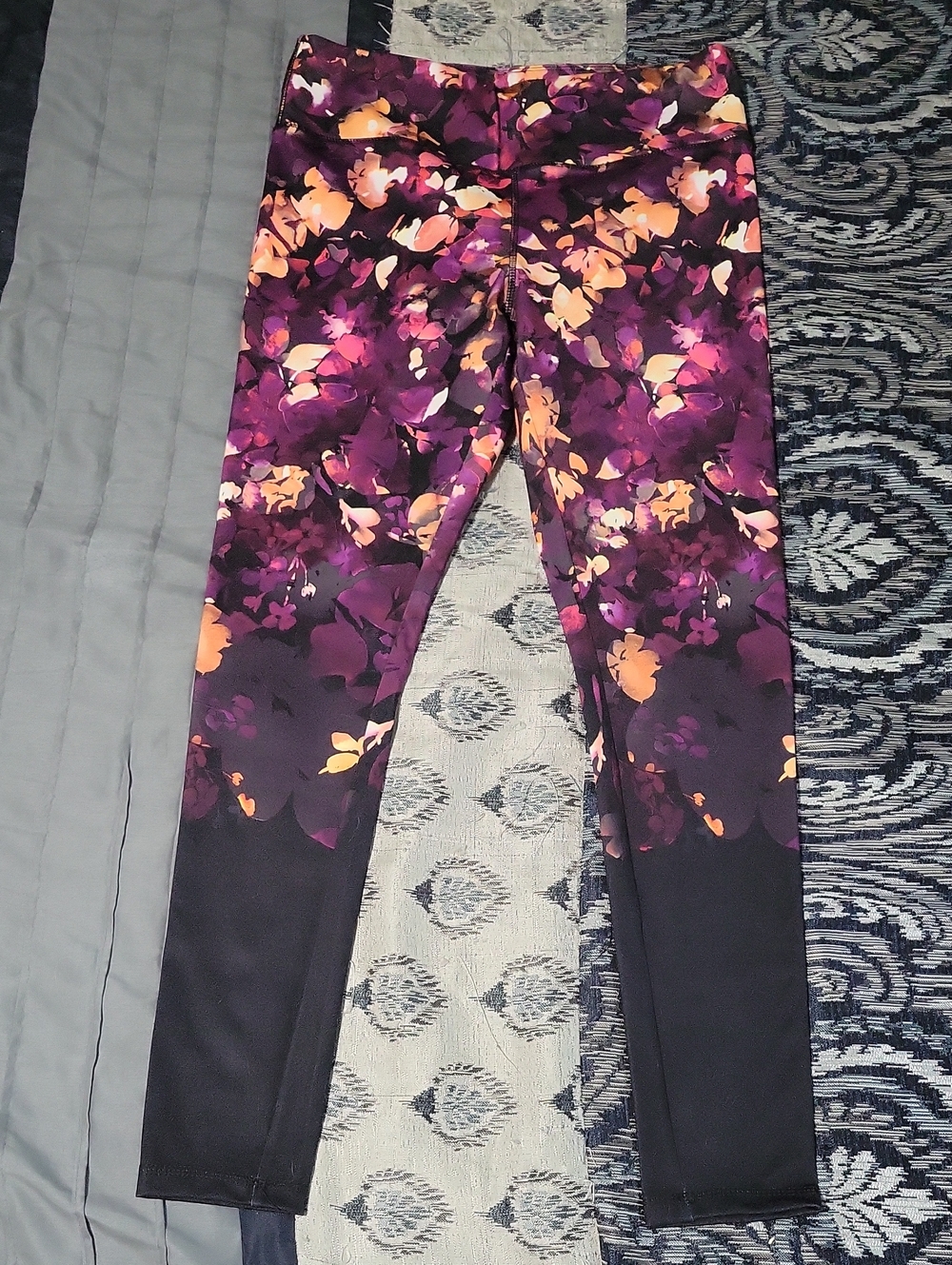 Jockey Floral Performance Leggings in Purple, Orange and Pink